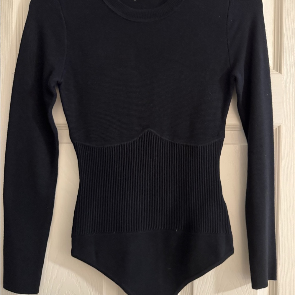 Abercrombie & Fitch Black Fitted Long Sleeve Bodysuit